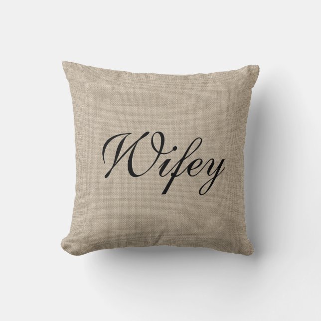 Rustic Wifey Mrs. Pillow Kissen (Vorderseite)