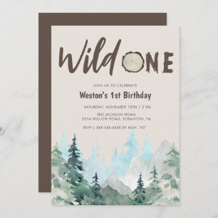 Rustic Wild One 1. Geburtstag Einladung