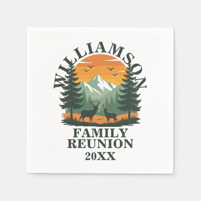 Rustic Wilderness Family Wiedersehen Serviette (Vorderseite)