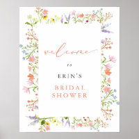 Rustic Wildflower Frame Bridal Shower Welcome