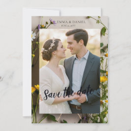 Rustic Wildflower Photo Wedding Save the Date