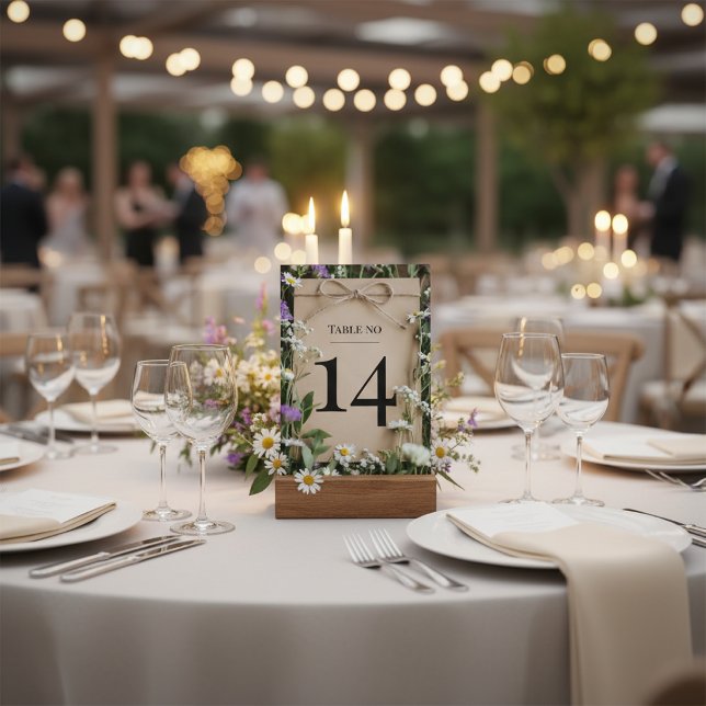 Rustic Wildflower Wedding Table Number Einladung (Von Creator hochgeladen)
