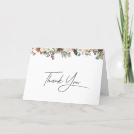 Rustic Winter Bridal Shower Thank You Card Dankeskarte