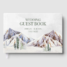 Rustic Winter Forest Mountain Wedding Gästebuch