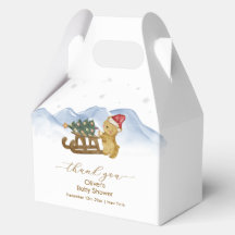 Rustic Winter Mountain Sleigh Bear Baby Shower 