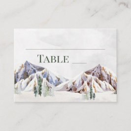 Rustic Winter Mountain Wedding Place Setting Cards Platzkarte