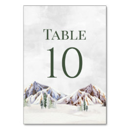 Rustic Winter Mountain Wedding Table Number Cards Tischnummer