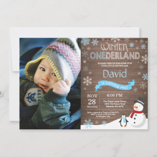 Rustic Winter Onederland 1. Geburtstag Einladung