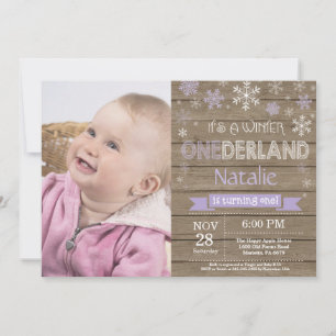 Rustic Winter Onederland 1. Geburtstag Einladung
