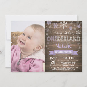 Rustic Winter Onederland 1. Geburtstag Einladung