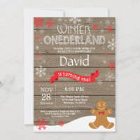 Rustic Winter Onederland 1. Geburtstag Einladung