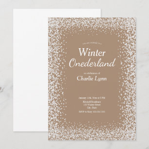 Rustic Winter Onederland First Birthday Invitation
