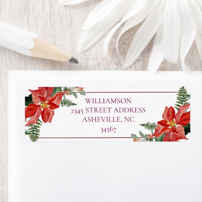 Rustic Winter Poinsettia Red Christmas Wedding (Insitu)