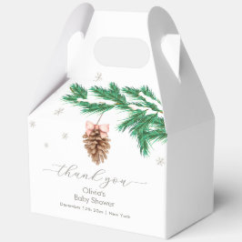 Rustic Winter Snowflake Pine cone Baby Shower Geschenkschachtel