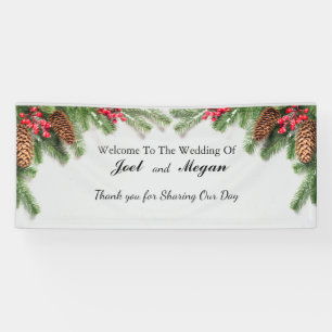 Rustic Winter Wedding Banner personalisieren