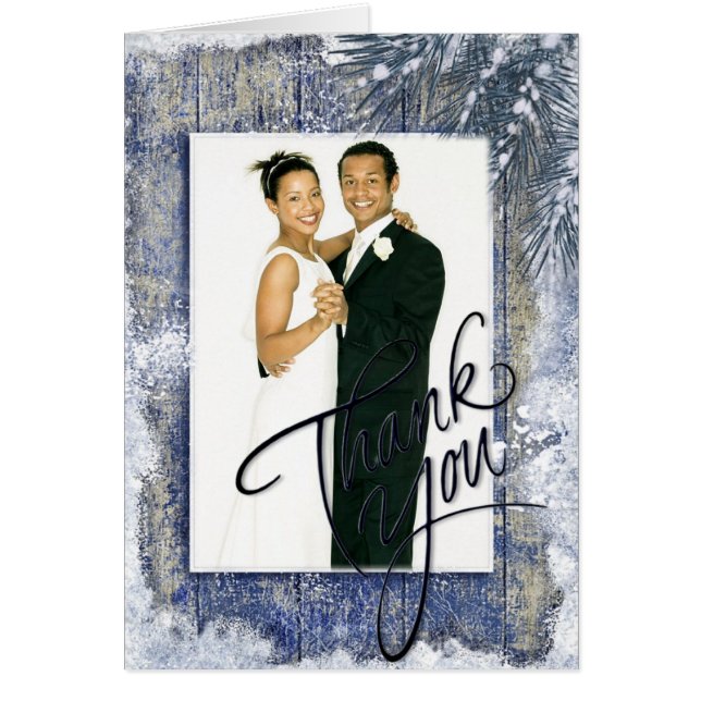 Rustic Winter Wedding Foto Vielen Dank (Vorne)