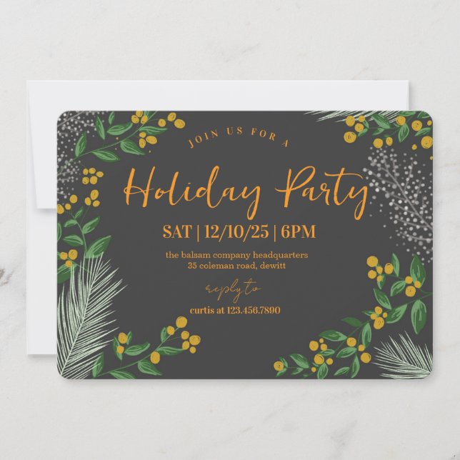 Rustic Winter Wonderland Holiday Party Einladung (Vorderseite)