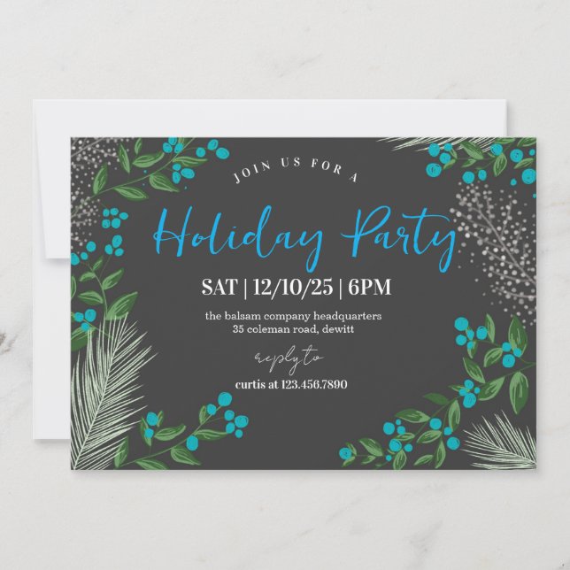 Rustic Winter Wonderland Holiday Party Einladung (Vorderseite)