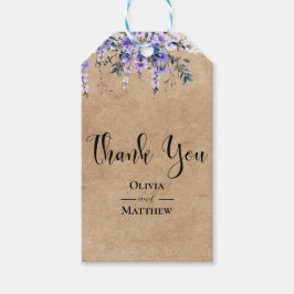 Rustic Wisteria Floral Lace Wedding Vielen Dank Geschenkanhänger