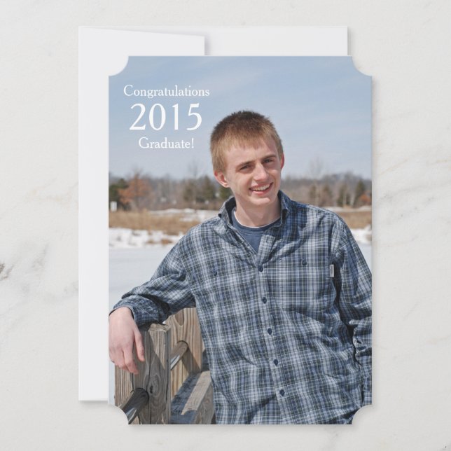 Rustic Wood 2015 Graduate Photo Faire-part (Devant)