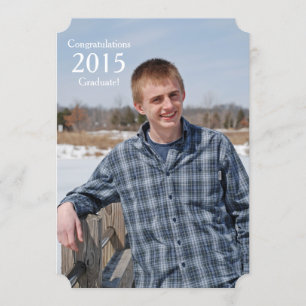 Rustic Wood 2015 Graduate Photo Faire-part