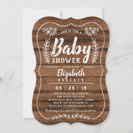 Rustic Wood Baby Dusche Einladung