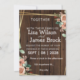 Rustic Wood Background wedding Einladung
