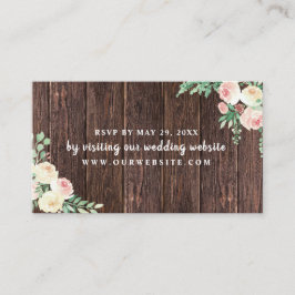 Rustic Wood Blush Bloral Hochzeit RSVP Website-Kar Begleitkarte