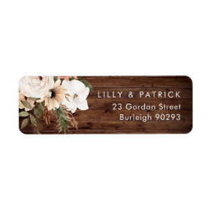 Rustic Wood Boho Rücksendeadresse Wedding