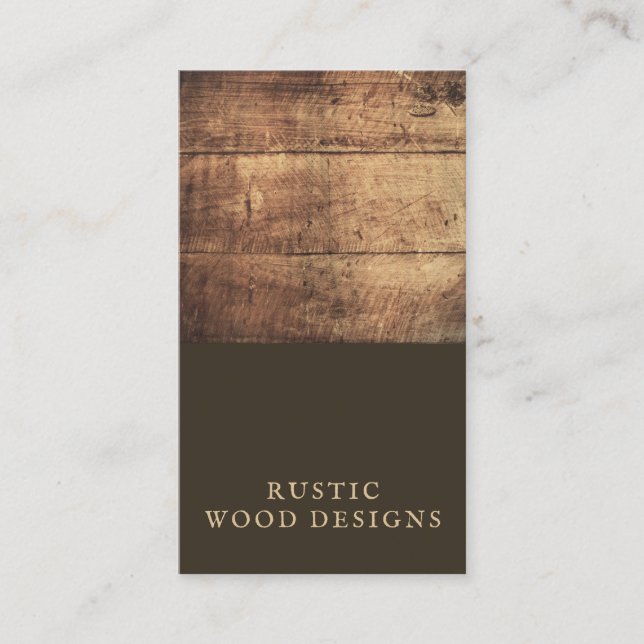 Rustic Wood Business Card Visitenkarte (Vorderseite)