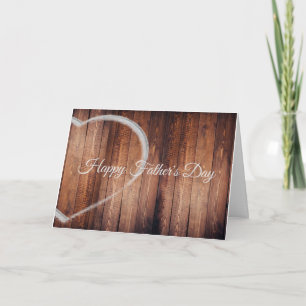 Rustic Wood & Chalk Valentine Coeur pour papa