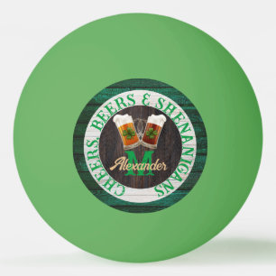 Rustic Wood Cheers Beers Shenanigans Tischtennisball