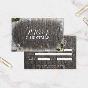 Rustic Wood Christmas Business Geschenkgutschein