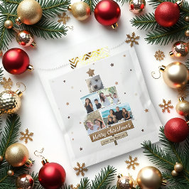 Rustic Wood Christmas Tree | 5 Fotos Collage Geschenktütchen