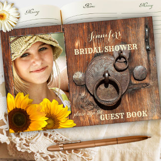 Rustic Wood Country Brautparty Foto Gästebuch