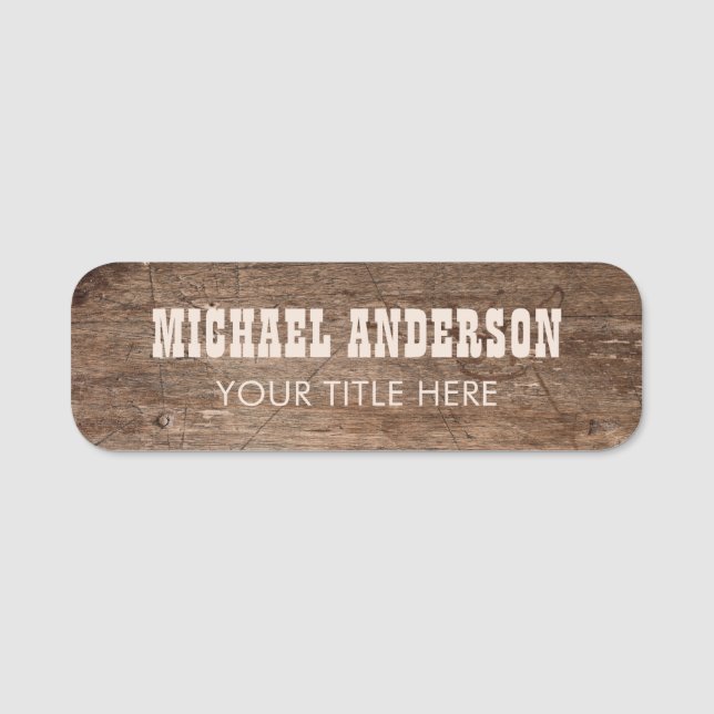 Rustic Wood Custom  Namensschild (Vorderseite)