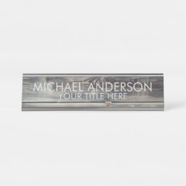 Rustic Wood Custom Schreibtischnamensplakette