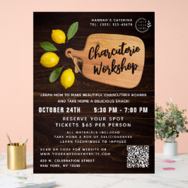 Rustic Wood Cutting Board Citrus Cooking Script Acrylschild