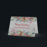 Rustic Wood Daughter Frohe Weihnachten Karte<br><div class="desc">Frohe Weihnachten für die Tochter-Karte mit einem rustikalen Holzmuster und Aquarellwald.</div>