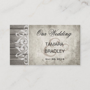 Rustic Wood Filigree Wedding Website   Grau Begleitkarte
