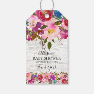 Rustic Wood Floral Baby Showroom Gefallen Geschenk Geschenkanhänger