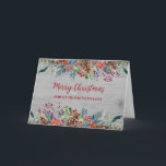Rustic Wood Friend Frohe Weihnachten Karte<br><div class="desc">Frohe Weihnachten für Freundin-Karte mit einem rustikalen Holzmuster und Aquarellwald.</div>