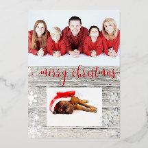 Rustic Wood Frohe Weihnachtsschneeflocken Script