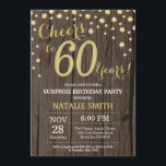 Rustic Wood Gold Überraschung 60. Geburtstag Diama Einladung<br><div class="desc">Überraschung 60. Geburtstag Einladung mit Rustikalem Holz und Gold Glitzer Diamond Hintergrund. Vintages Retro. Gold Confetti. Erwachsener Geburtstag. Männer oder Frauen zum Geburtstag.
Für weitere Anpassungen klicken Sie bitte auf die Schaltfläche "Anpassen" und verwenden Sie unser Designwerkzeug,  um diese Vorlage zu ändern.</div>
