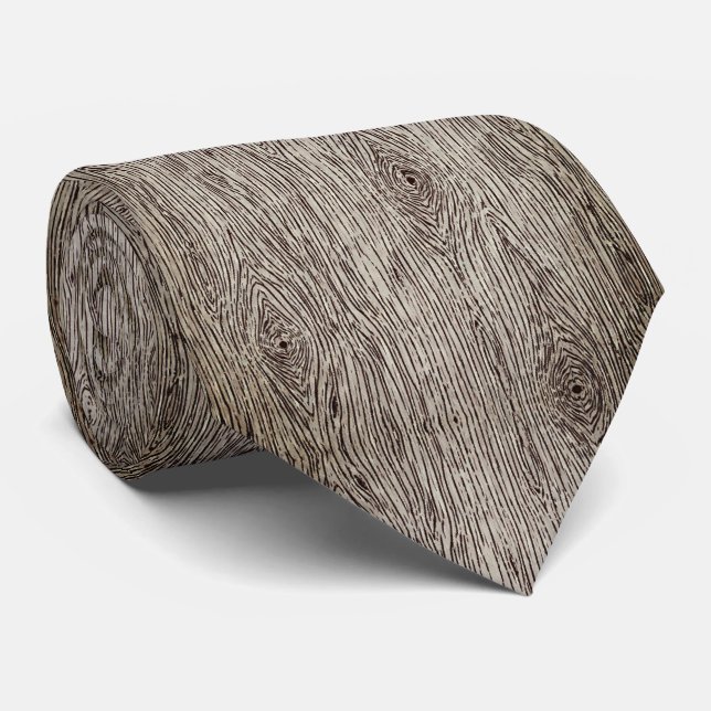 Rustic Wood Grain Pattern Krawatte (Gerollt)