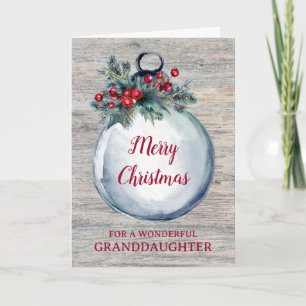 Rustic Wood Grandtochter Frohe Weihnachten Karte