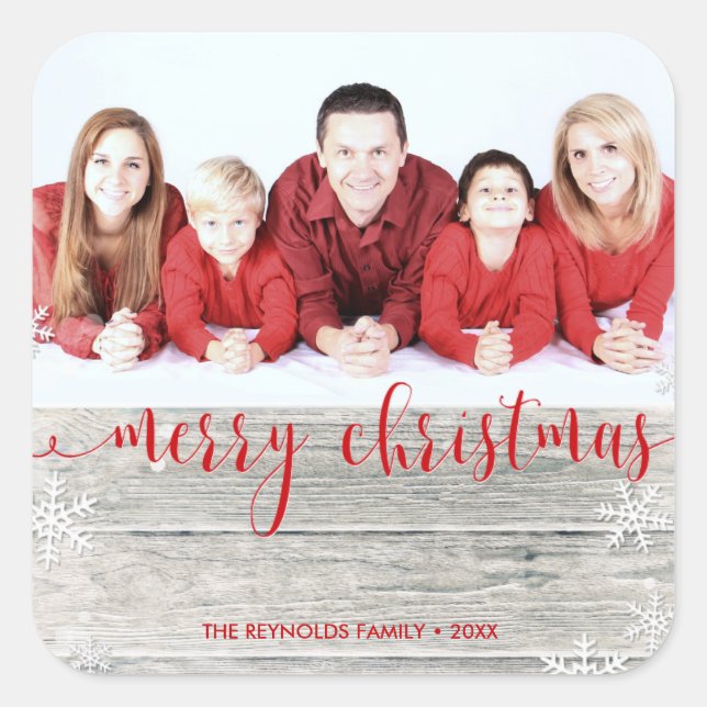 Rustic Wood Joyeux Noël - Sticker photo (Devant)