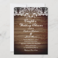 Rustic Wood Lace Couples Polterabend Card