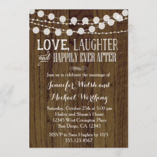 Rustic Wood Mariage Party Invitation 2