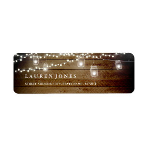 Rustic Wood Mason Jar Address Labels